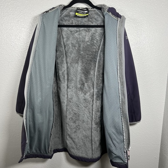 Trespass Purple Women's S Long Softshell Jacket Hooded Fleece Lined Waterproof - Picture 7 of 10